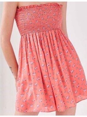 Smocked Strapless Floral Romper